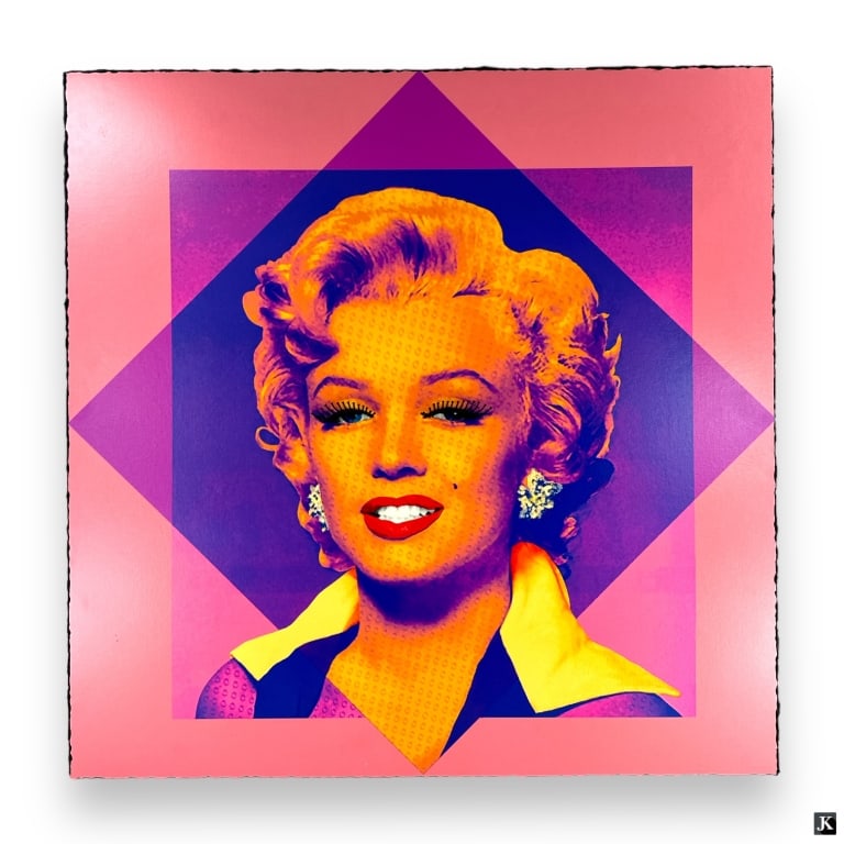 Daisy Papp (USA 20th/21st) Marilyn Monroe Mixed Me: Daisy Papp (UNITED STATES / FLORIDA / HUNGARY / GERMANY, 20th/21st Century) Mixed Media Work on Wood "Marilyn Monroe with Nails as Eyelashes" Mixed media portrait on wood pane. Signed, titled, and dat