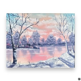 Signed Daneri Dusk Landscape Scene Oil On Canvas