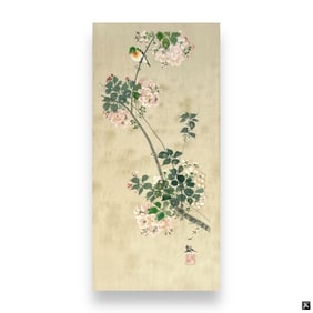 Vintage Chinese Signed Oil On Silk Of Bird Framed