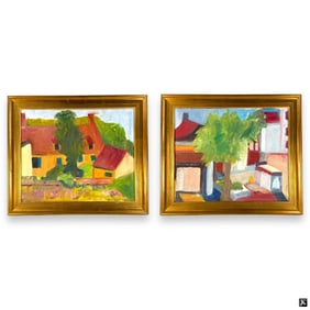 Pr Artist Unknown Townscape Oil Paintings/Canvas