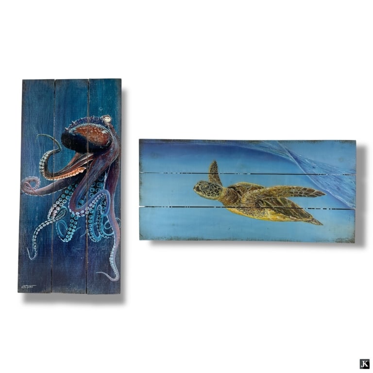 2 Eddie Forbes Prints on Wood "Sealife" (1 of 6)
