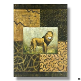 Style of Debra Swartzendruber Oil/Canvas "Lion"