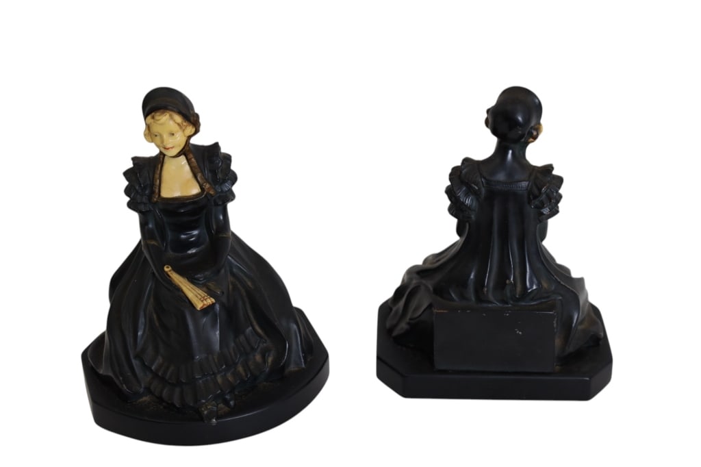 Pair Vintage J.B Hirsch Victorian Ladies Bookends (1 of 3)