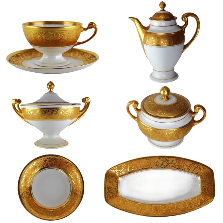 Hutschenreuther Gold Encrusted Dinnerware Set (1 of 1)