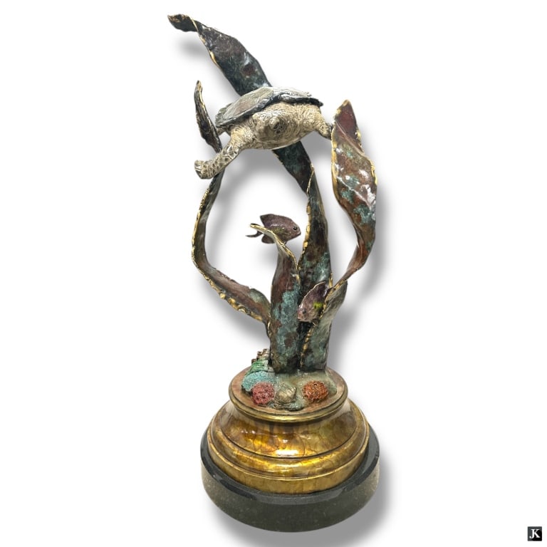 John Townsend Bronze "Sea Turtle & Fish" (1 of 6)