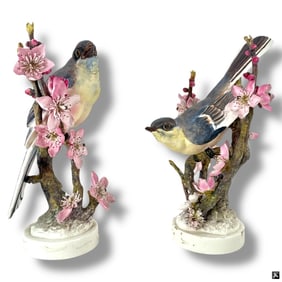 Pair Royal Worcester Porcelain Bird Figurines