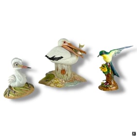 3 Porcelain Bird Figurines including Kazmar