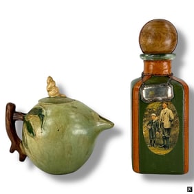 Vintage Ceramic Teapot, Italian Covered Decanter