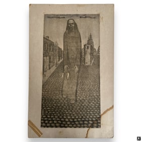 Antique Russian Engraving "Historical Figure"