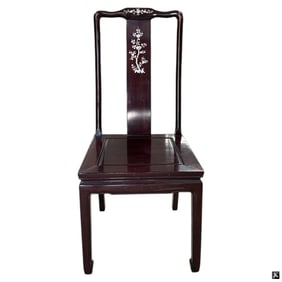 Asian Motif Inlaid Side Chair
