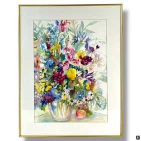 Linda Lucas Watercolor "Still Life of Flowers"
