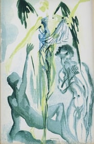 Salvador Dali Wood Engraving in Color Purgatory 32