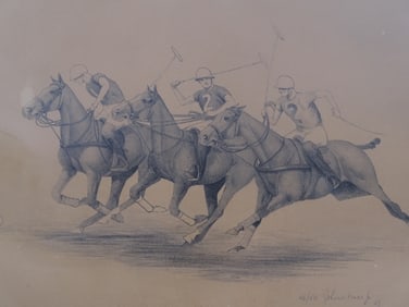 Artist Unknown Print Numbered 46/50 "Polo Players"