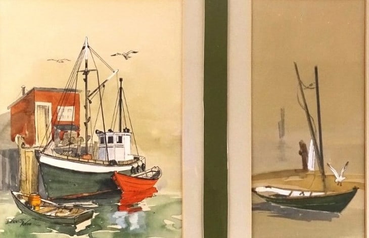 Dennis Alton Framed Color Print " Sailboats" (1 of 5)
