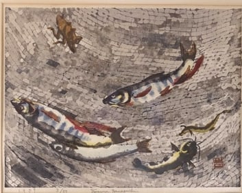 Susumu Yamaguchi (1897-1983) Color Woodblock Print