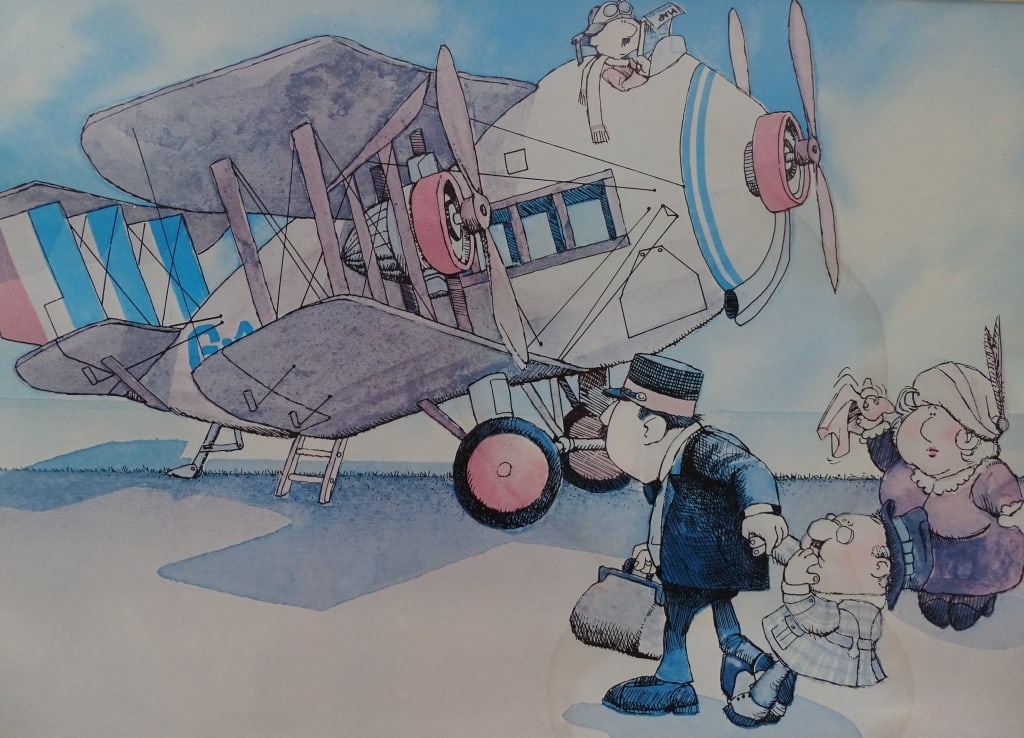 Vintage Framed Poster "1st Airline Passenger" (1 of 9)