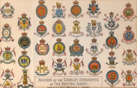 Vintage British Cavalry Badges Framed Poster