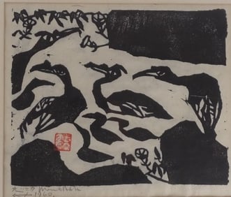 Shiko Munakata (1903-1975) Woodblock Print