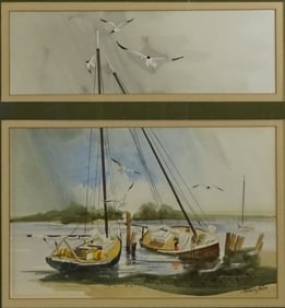 Dennis Alton Framed Color Print "Sailboats"