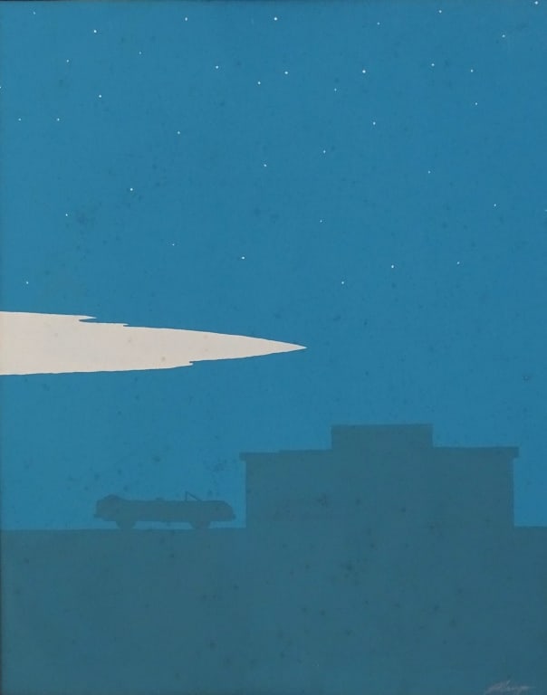 Pair Artist Unknown Screenprints "Night Sky" (1 of 5)