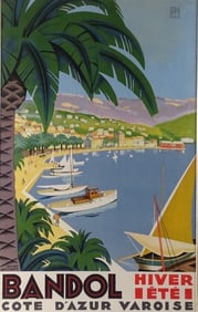 Vintage Bandol Cote D'azur Varoise Poster