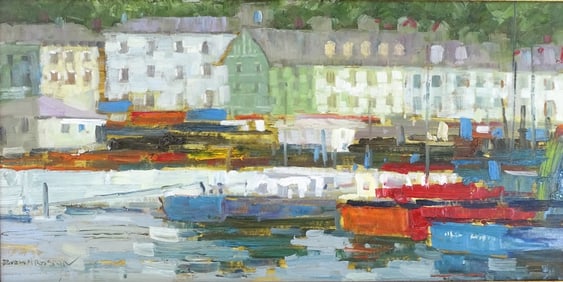 Artist Unknown Oil/Canvas "Harbor Scene"