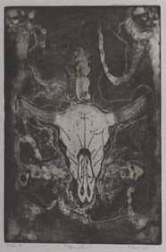 Artist Unknown Etching Numbered 3/3 "Skeptic"