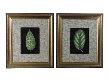 Set 4 Framed Color Prints "Leaves"