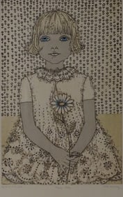 Cuca Romley (b. 1933) Etching "Petite Fille"