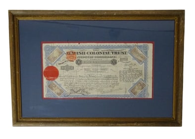 Jewish Colonial Trust Check Dated 1901