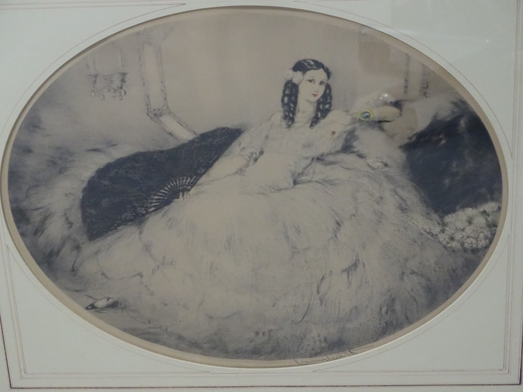 Louis Icart (1888-1950) Color Etching "Black Fan" (1 of 5)