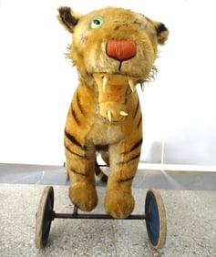 Vintage Steiff Reit Riding Tiger On Wheels