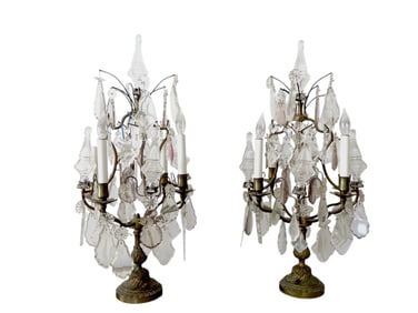 Pair Vintage French Candelabra Style Lamps