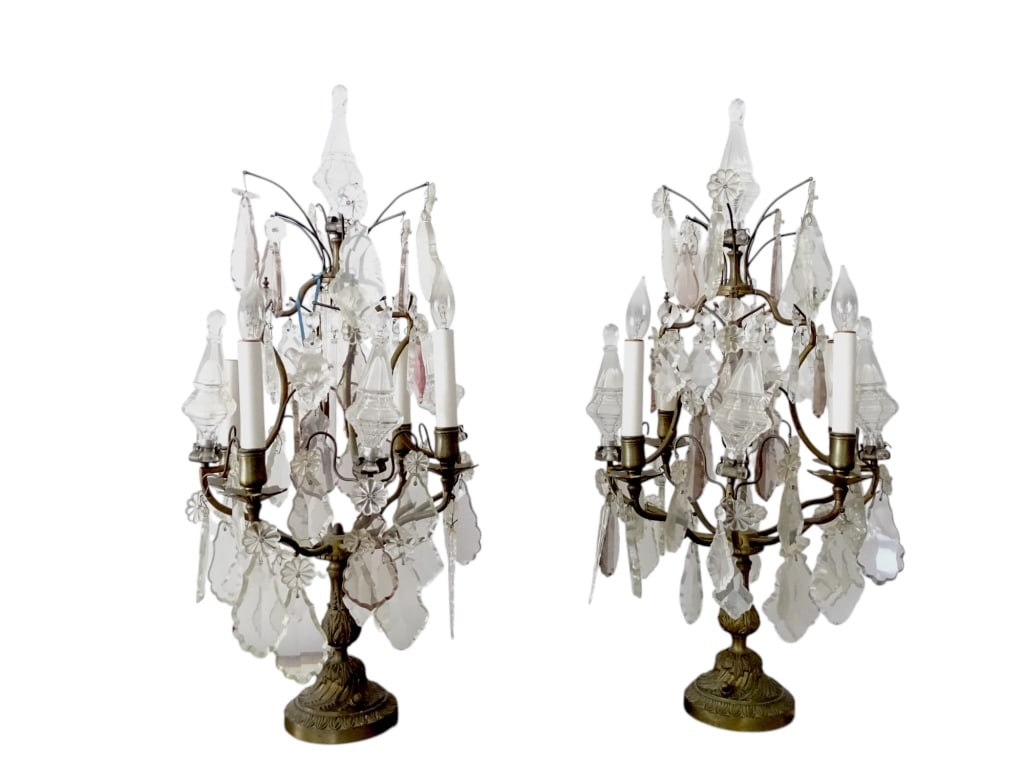 Pair Vintage French Candelabra Style Lamps (1 of 6)