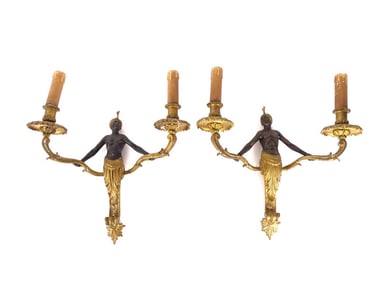 Set Vintage Blackamoor Wall Sconces