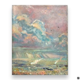 Geoffrey Bate (USA 20th C) Landscape Oil On Canvas