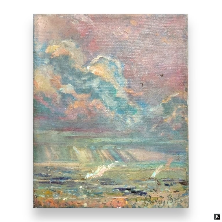 Geoffrey Bate (USA 20th C) Landscape Oil On Canvas (1 of 4)