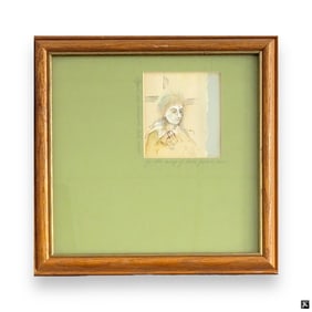 Signed Kinder Mixed Media On Paper Framed