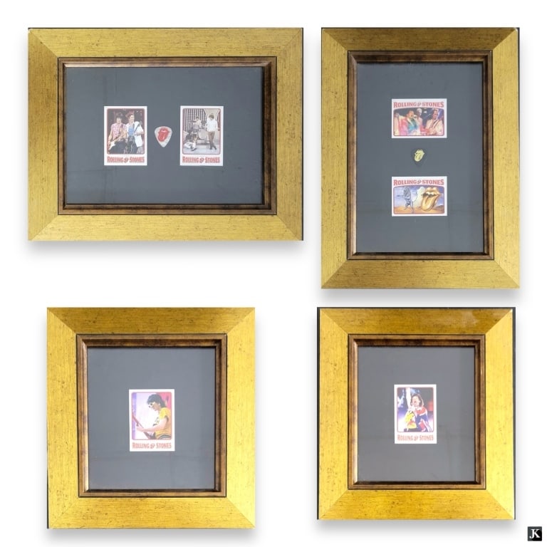 6 Rolling Stones Trading Cards Mounted In Frames (1 of 5)