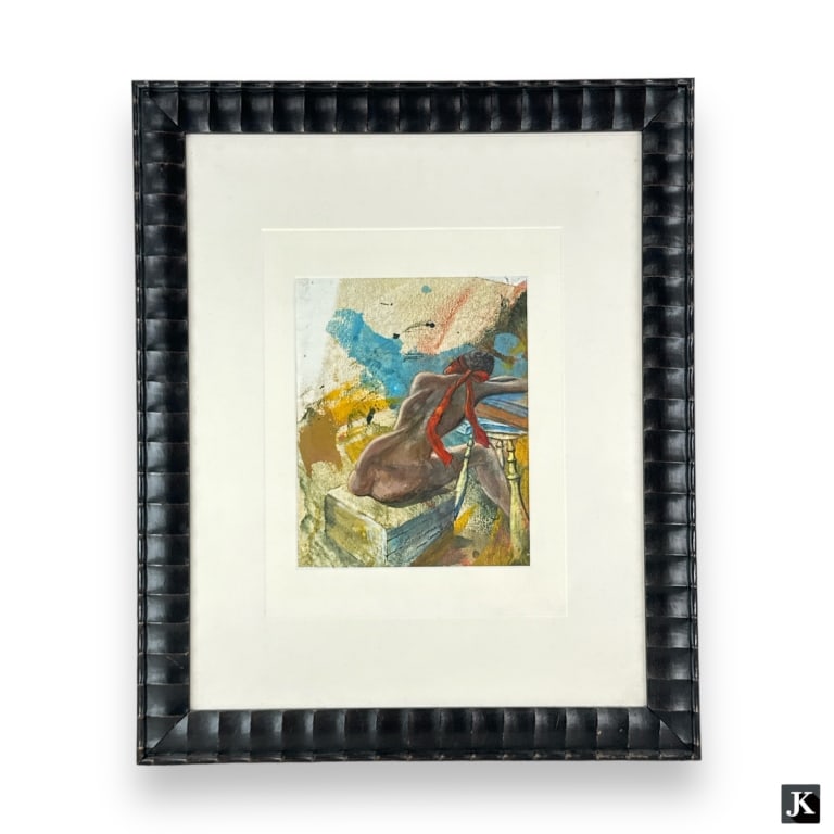 G. Thomas Carvalho Eure Pastel Of Nude Female: G Thomas Carvalho Eure pastel work on artist paper depicting the study of a sleeping nude black female. Signed to lower center. Mounted on a wooden frame with mat behind acrylic screen. Paper measures