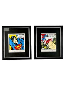 PAIR OF 2 ROY LICHENSTEIN MIXED MEDIA SIGNED