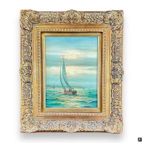 Robert Sanders (USA 20th C) Seascape Oil On Canvas