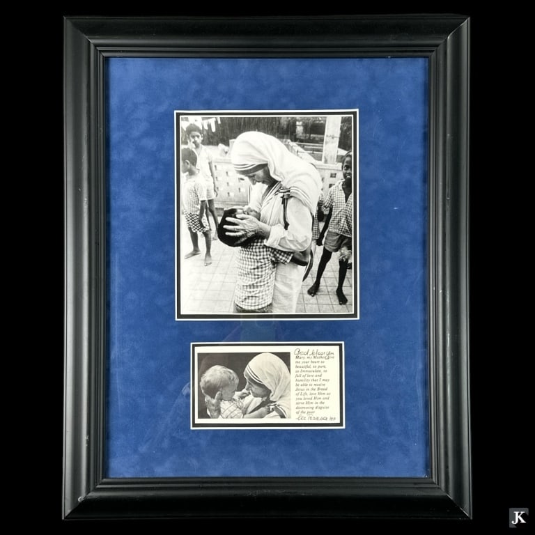 Signed Mother Theresa Prayer Card Framed W/ Cert (1 of 4)