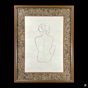 Ruielle Howe (USA 20th C) "Joan" Etching Framed