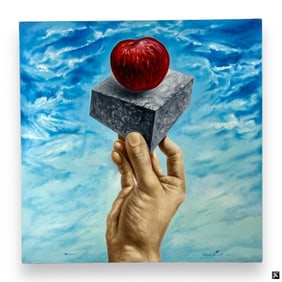 Large Signed Surrealistic Oil/Canvas "Balmeed"