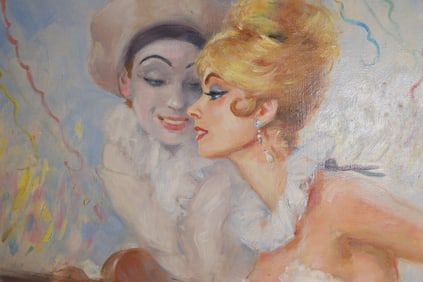 Charley Garry Oil/Canvas " Dancer & Clown"