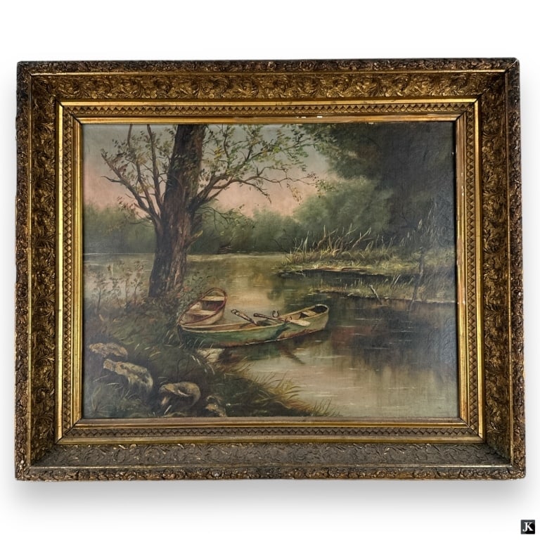 Unsigned 19th Century Landscape Oil/Canvas (1 of 5)