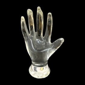 Vintage Figural Clear Glass Hand