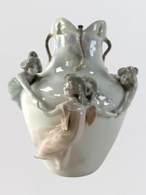 German Porcelain "Three Graces" 8.25" Vase
