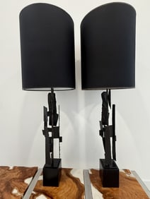 Paul Evans or Richard Barr Brutalist Lamps